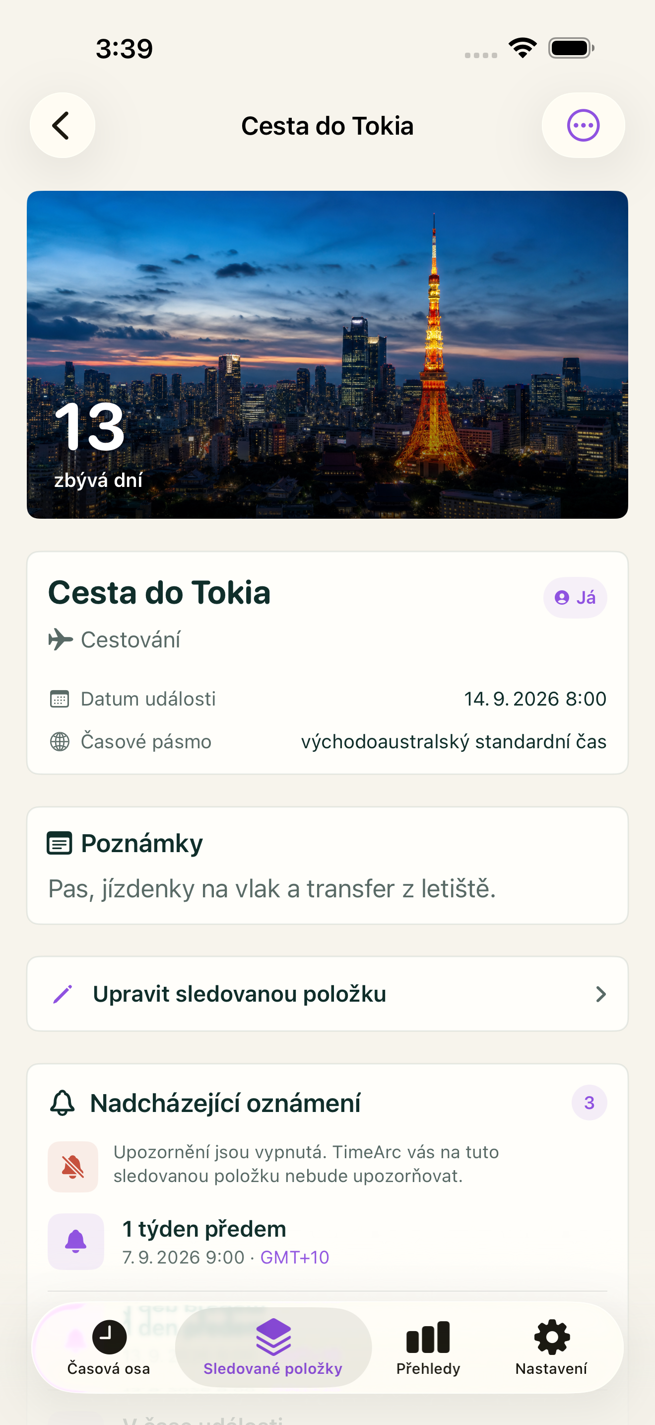 Fotky, barvy a poznámky