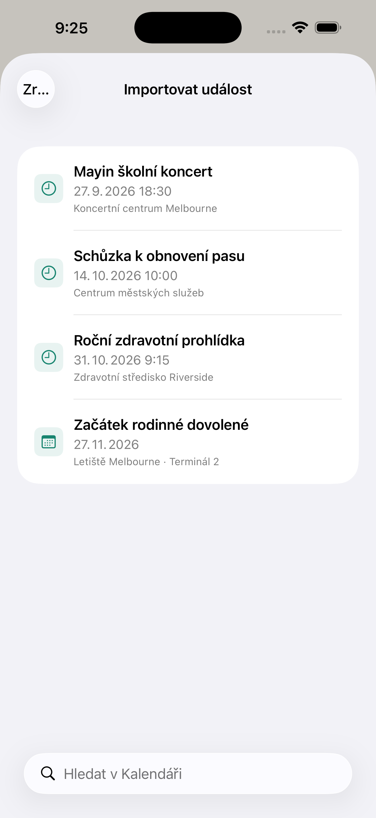 Z události v kalendáři rovnou odpočet