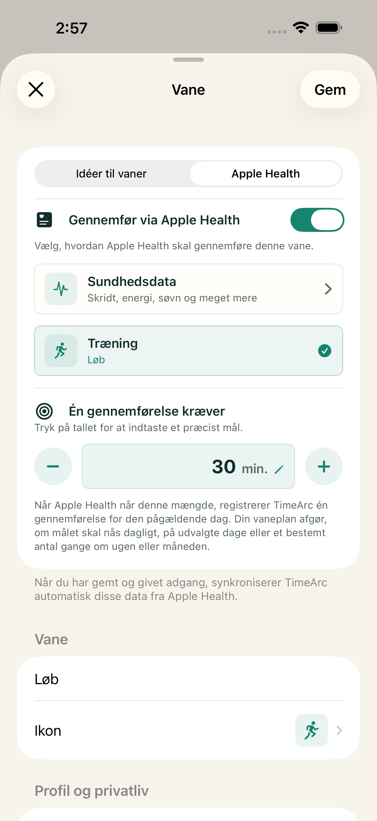 Træningen tæller også med i din vane