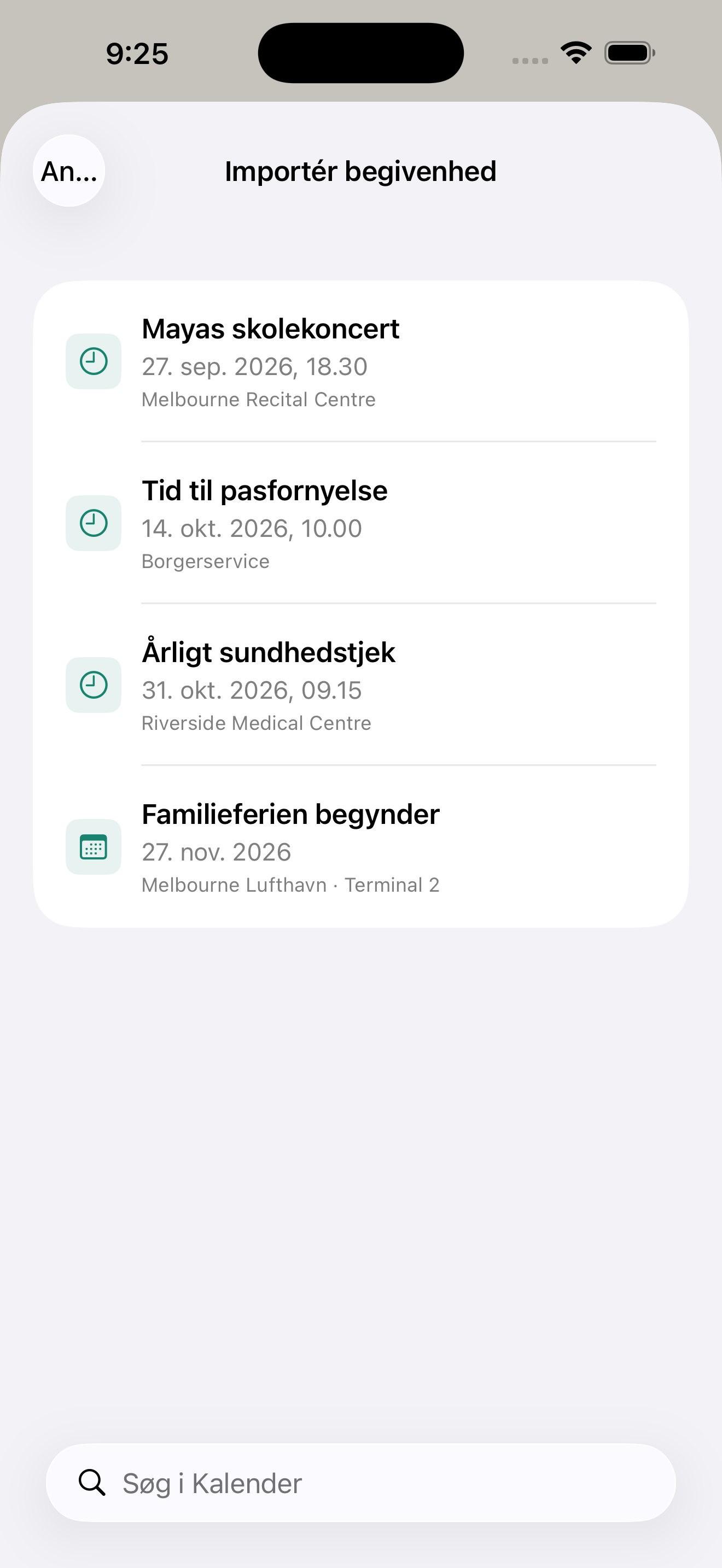 Fra kalenderaftale til nedtælling