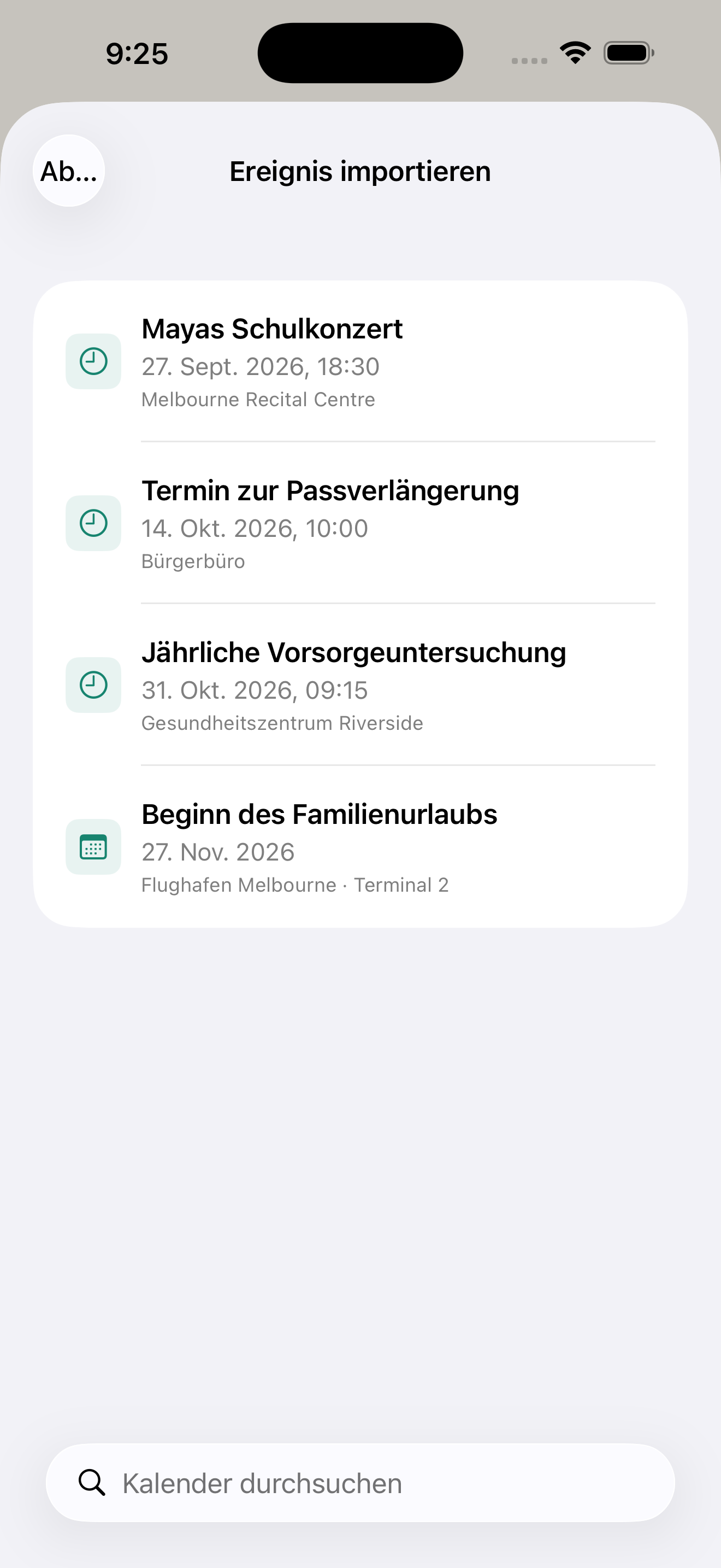 Vom Kalendereintrag zum Countdown