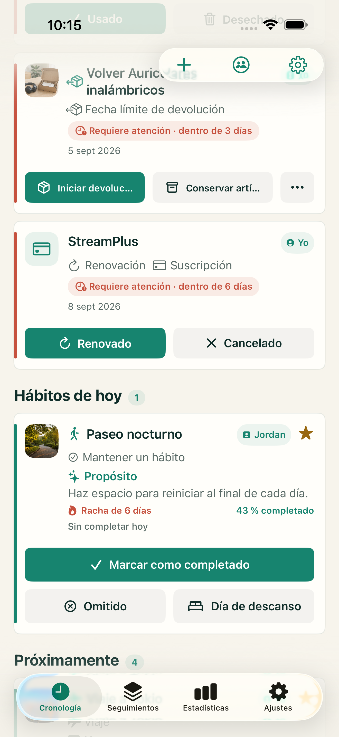 Hábitos a tu ritmo, con un registro sincero