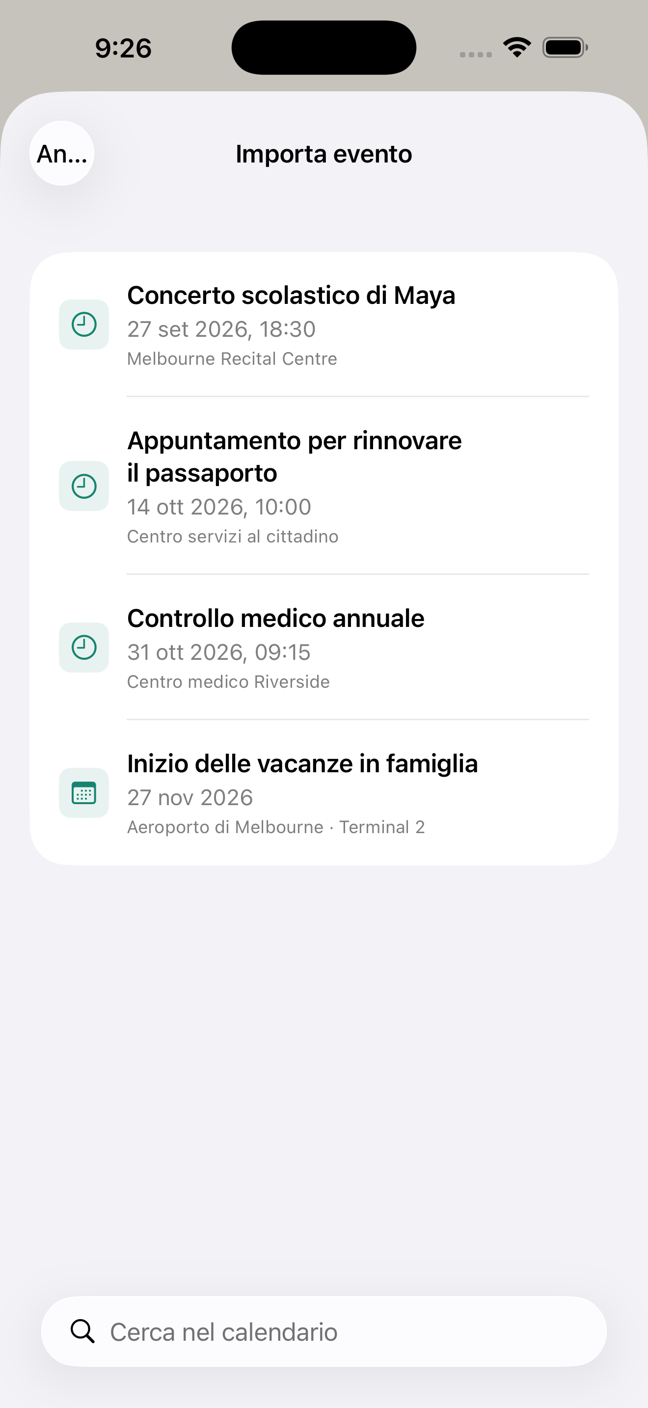Dal calendario al conto alla rovescia