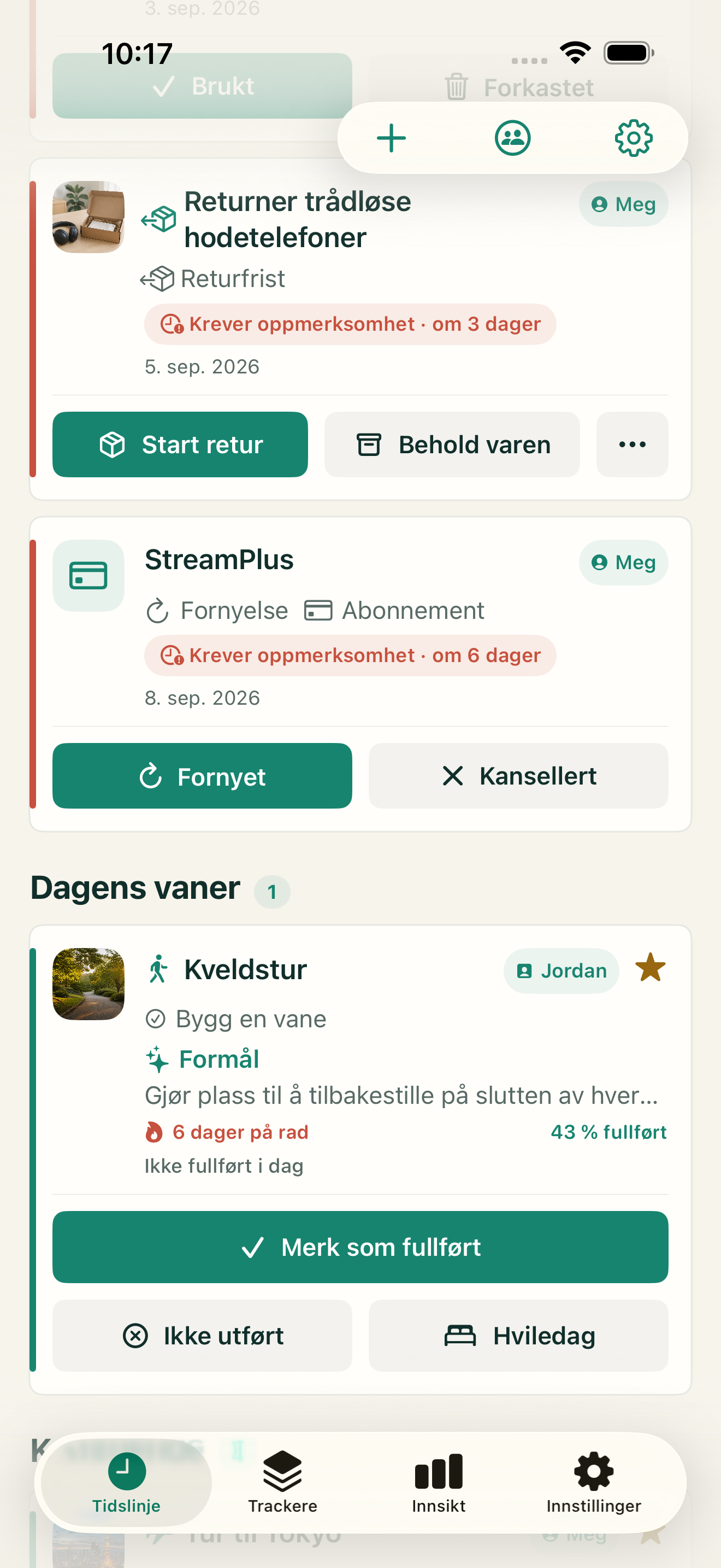 Vaner som passer livet ditt