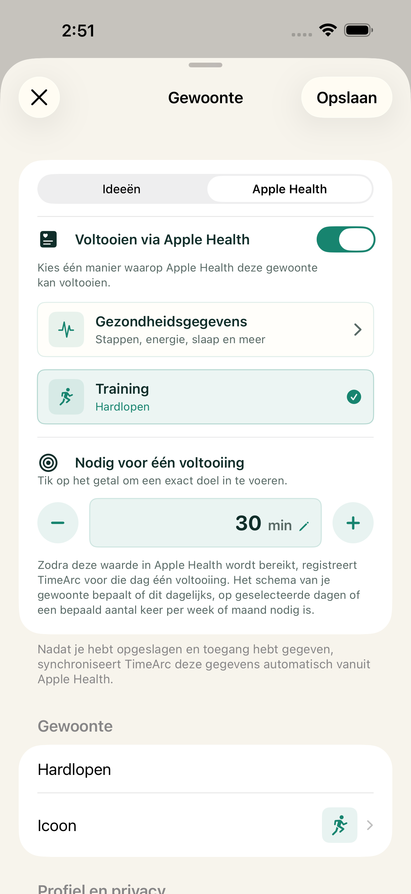 Je training gedaan, je voortgang bijgewerkt