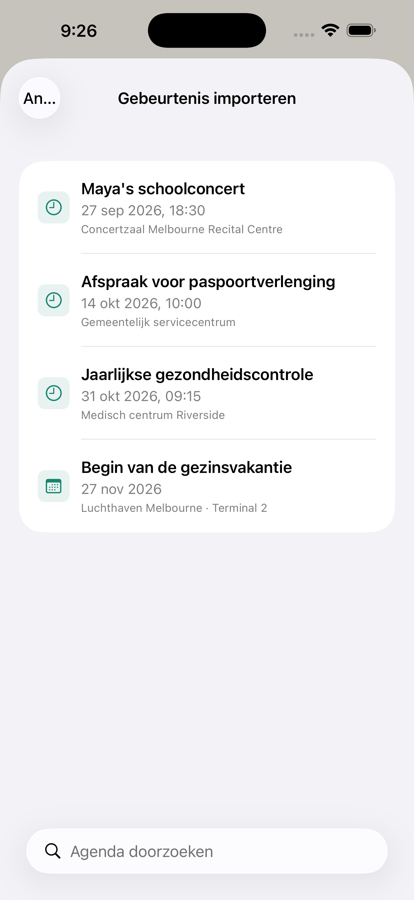 Van agenda-afspraak naar aftelling