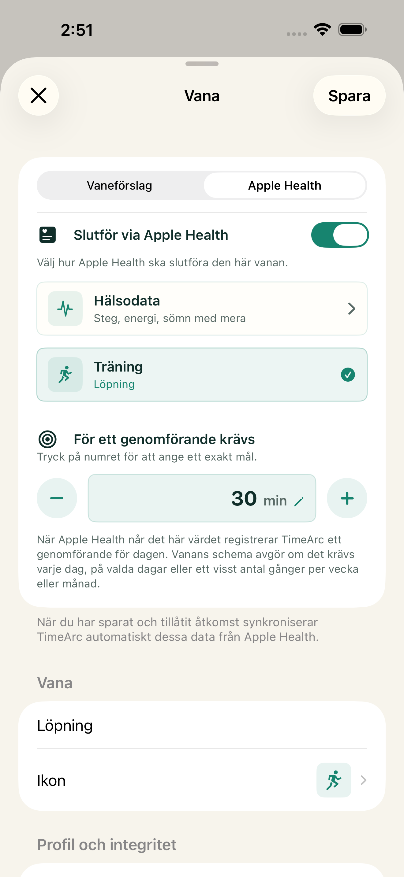 Träningen kan bli registrerad automatiskt