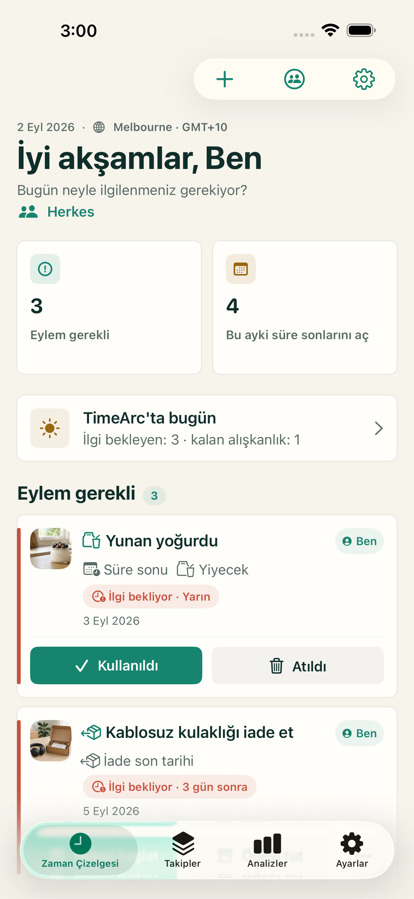 Zaman Çizelgesi