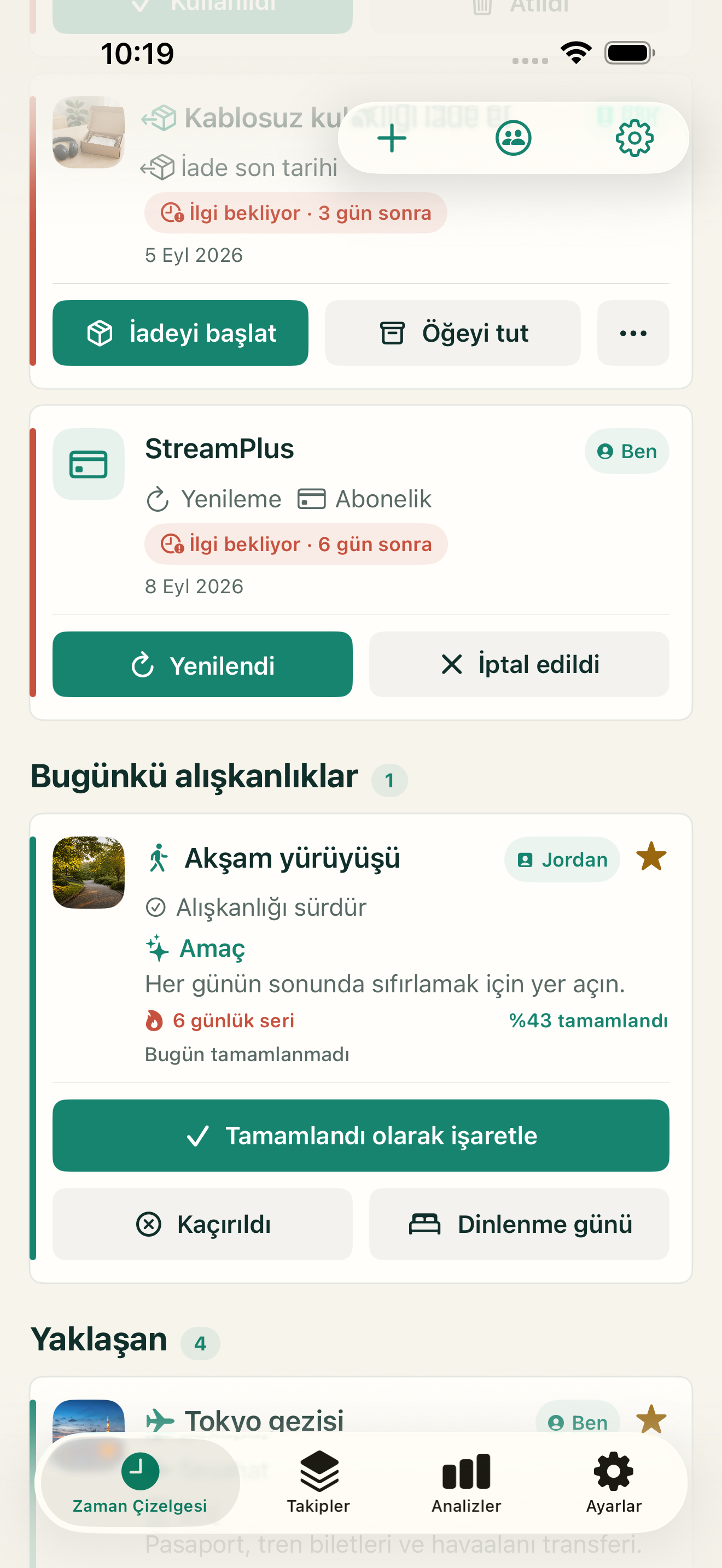 Hayatına uyan alışkanlıklar