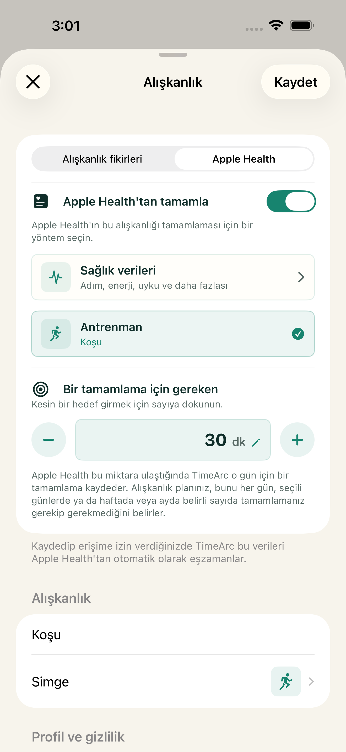 Egzersiz tamam, ilerleme de kayda geçsin