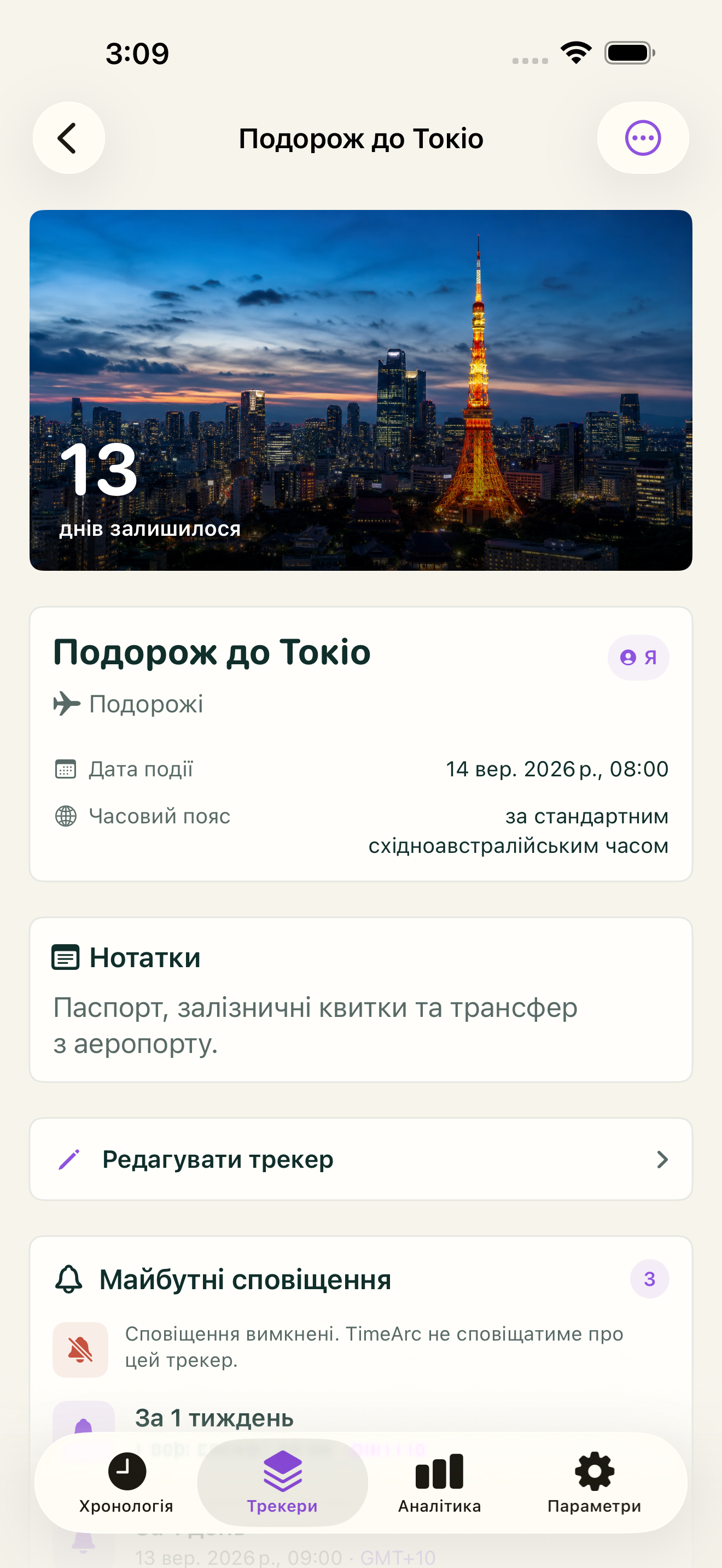 Фотографії, кольори та нотатки